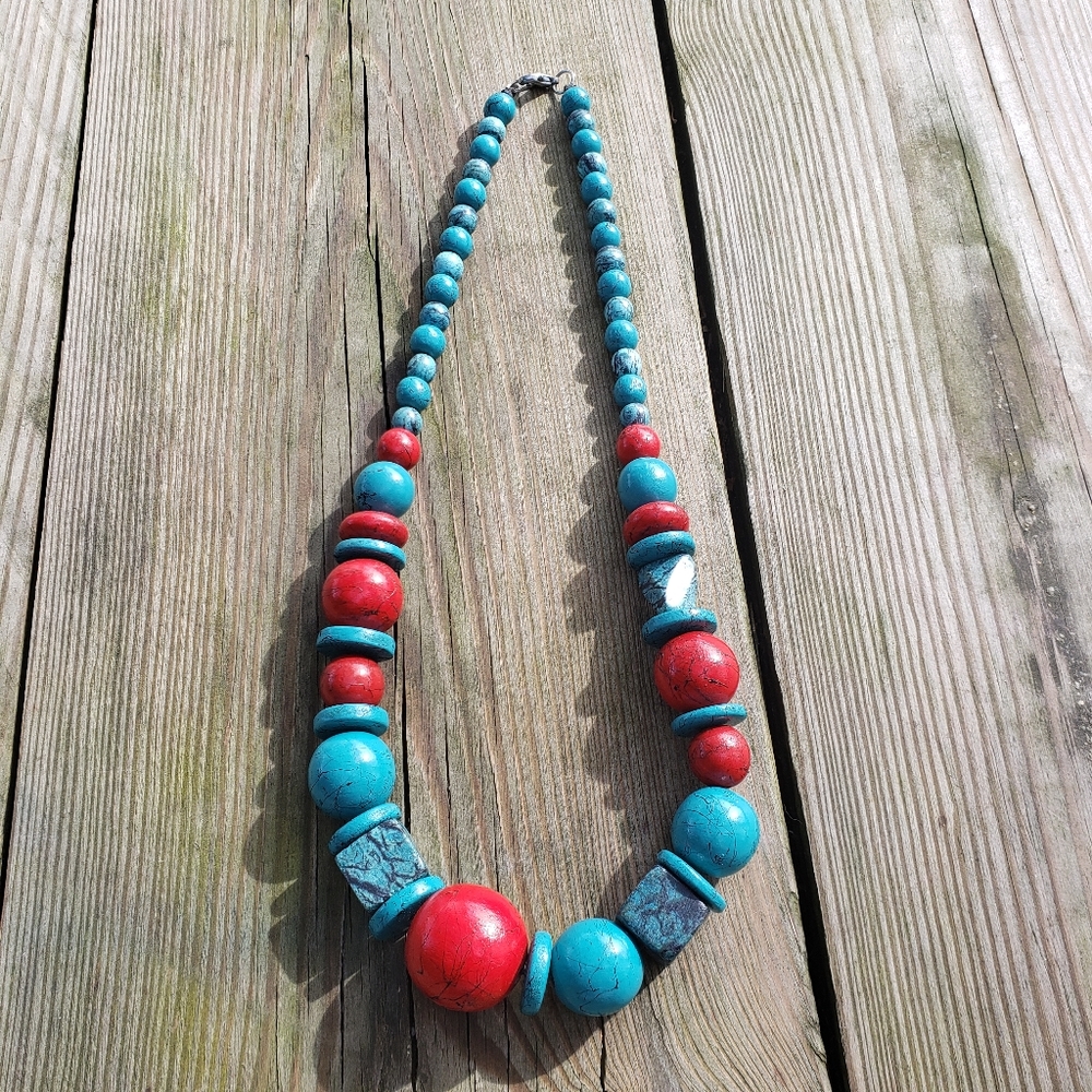 Wooden beaded necklace